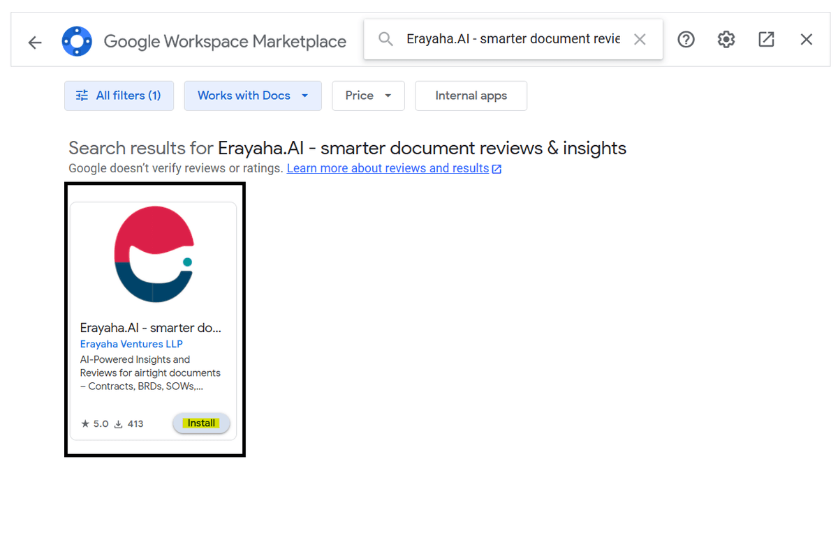 Install Erayaha.AI Add-on Screenshot