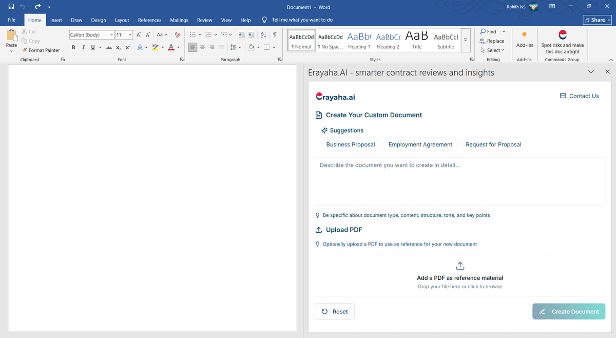 Create Documents with AI Screenshot