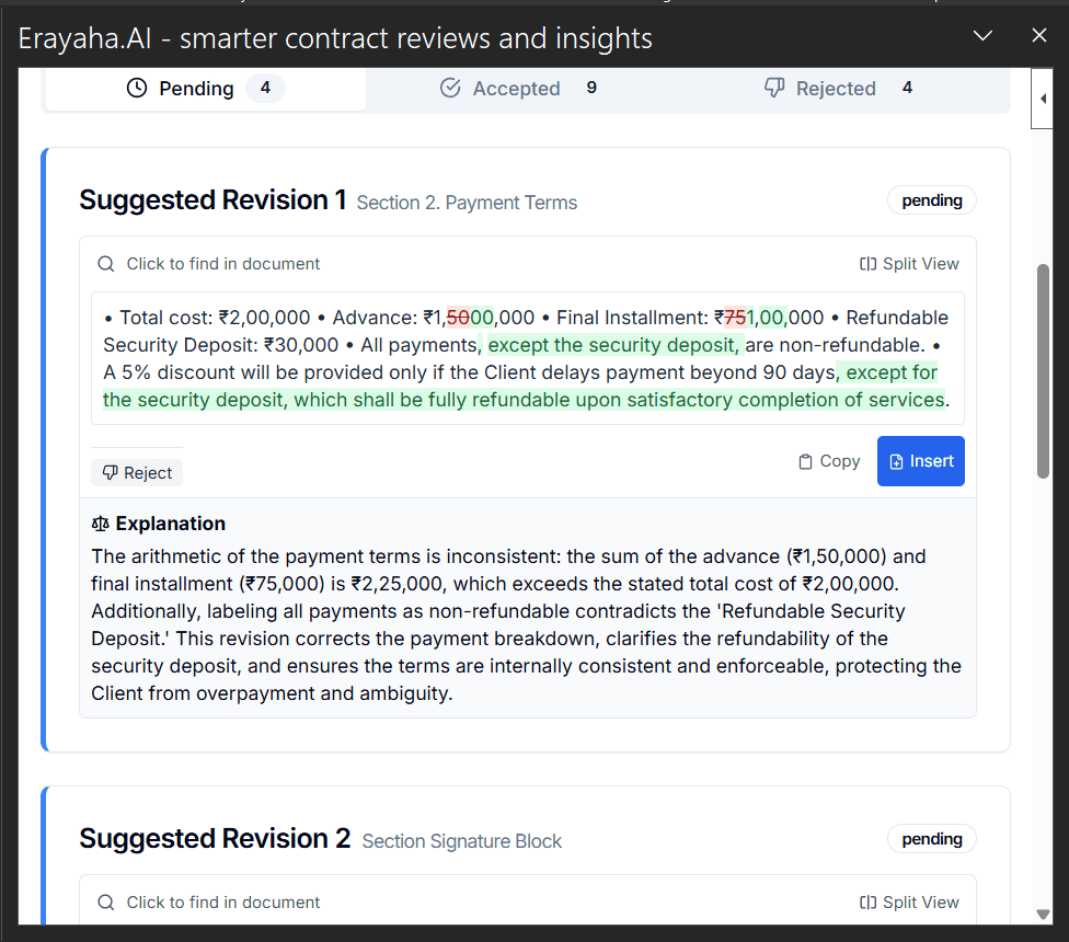 Revisions Tab in Word Screenshot 2