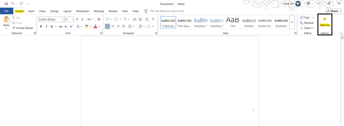 Open Microsoft Word Screenshot